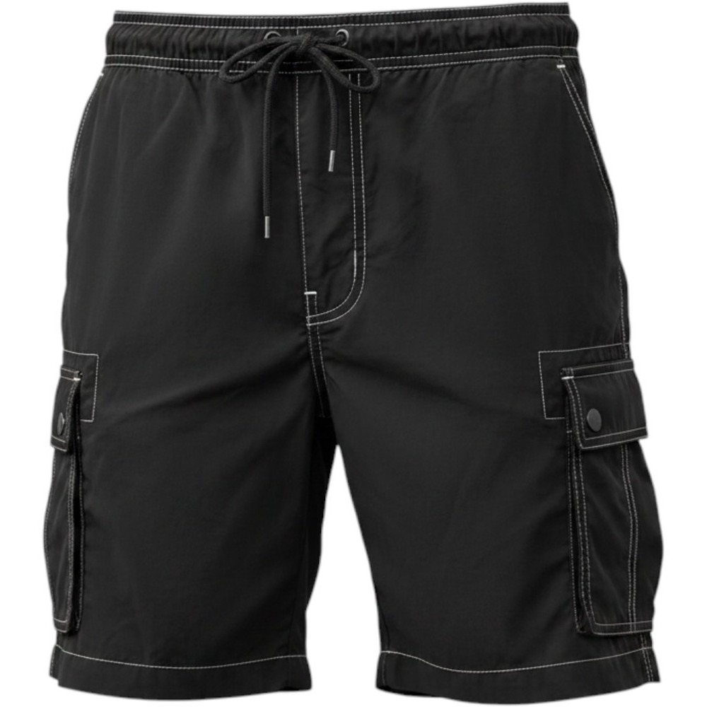 Kik Wear Cargo Shorts Mens M Black Nylon Vintage Rave USA Made 40057